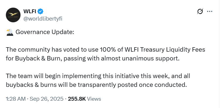 WLFI token buyback