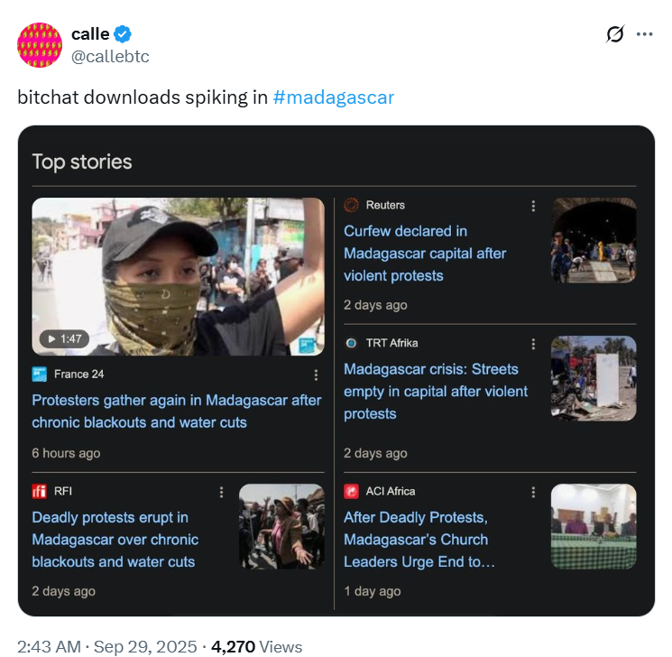 Bitchat in Madagascar