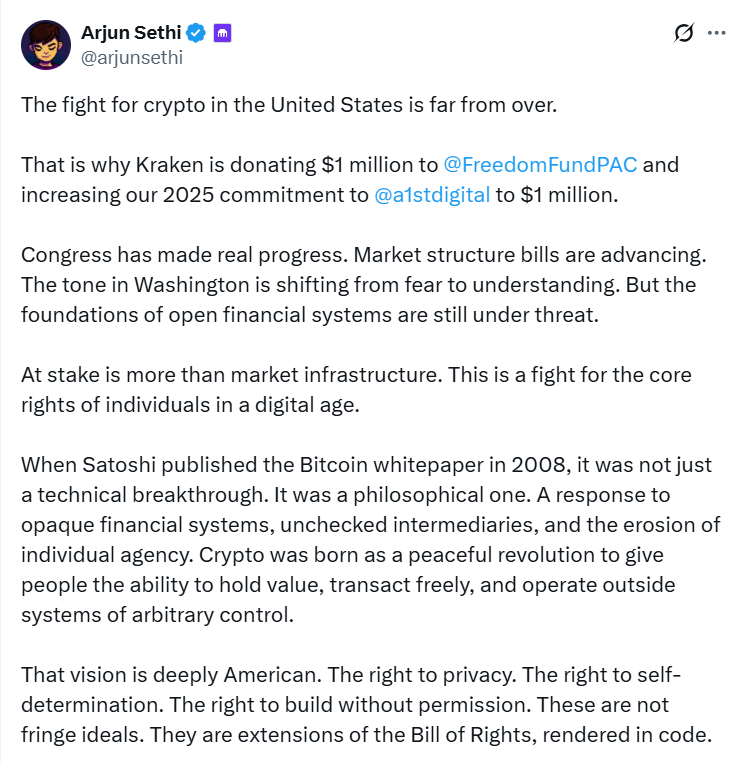 Kraken donates $2M